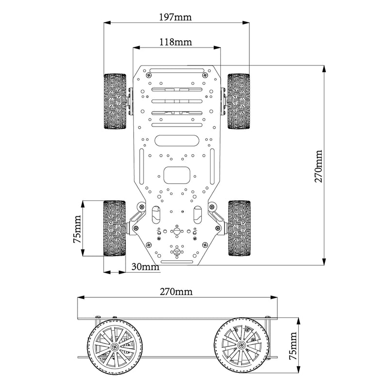 Load image into Gallery viewer, Ackerman Metal Chassis with Encoder Motors and Front Steering Servo