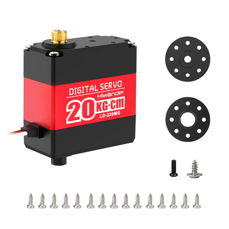 Load image into Gallery viewer, Hiwonder LD-220MG Full Metal Gear Digital Servo with Dual Ball Bearing,Metal Servo Horn, Metal Bracket for Robot