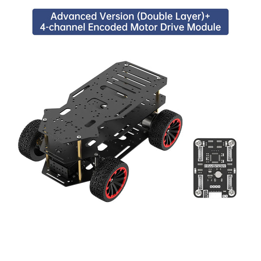Ackerman Metal Chassis with Encoder Motors and Front Steering Servo