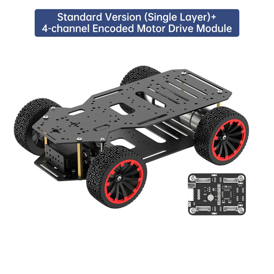 Ackerman Metal Chassis with Encoder Motors and Front Steering Servo