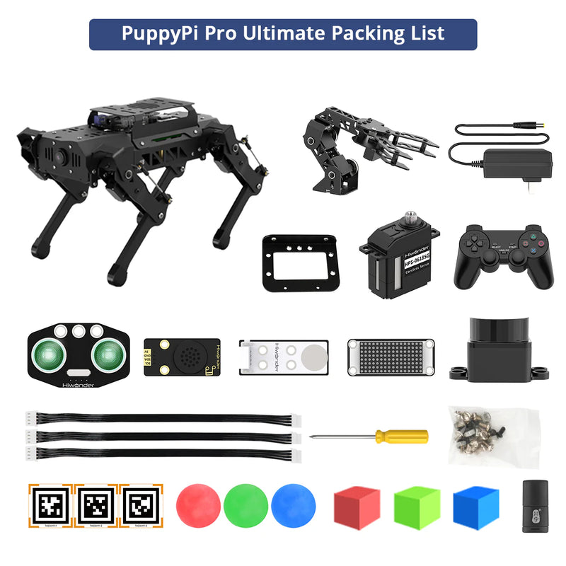 Load image into Gallery viewer, PuppyPi HiWonder Quadruped Robot with AI Vision - ROS Bionic Dog