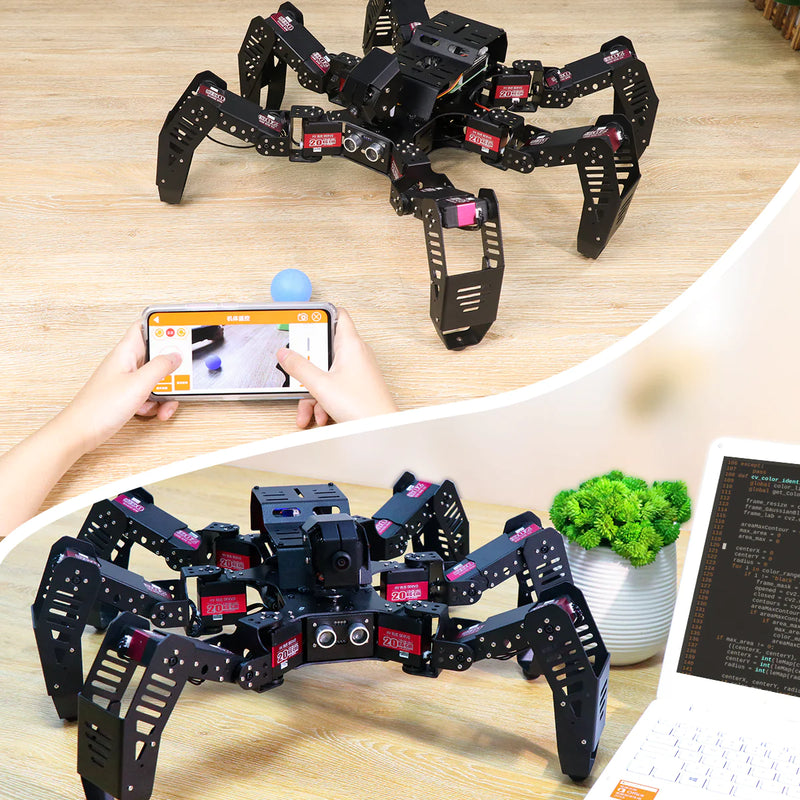 Load image into Gallery viewer, SpiderPi: Raspberry Pi based AI Vision Hexapod Robot