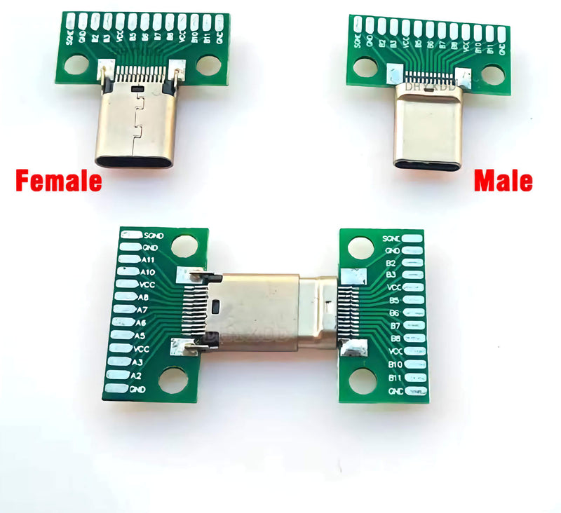 Load image into Gallery viewer, USB 3.1 Type C Connector 24+2P Male Female Breakout Board