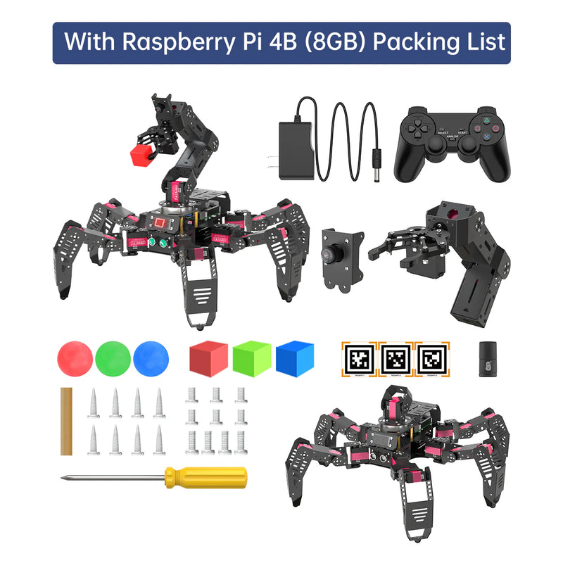Load image into Gallery viewer, SpiderPi Pro: Hiwonder Hexapod Robot with AI Vision Robotic Arm