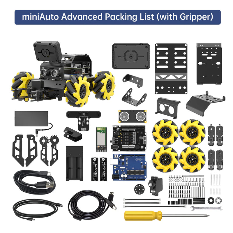 Load image into Gallery viewer, Hiwonder miniAuto AI Vision Robot Base on Arduino UNO R3 Controller with 360° Omnidirectional Mecanum Wheels