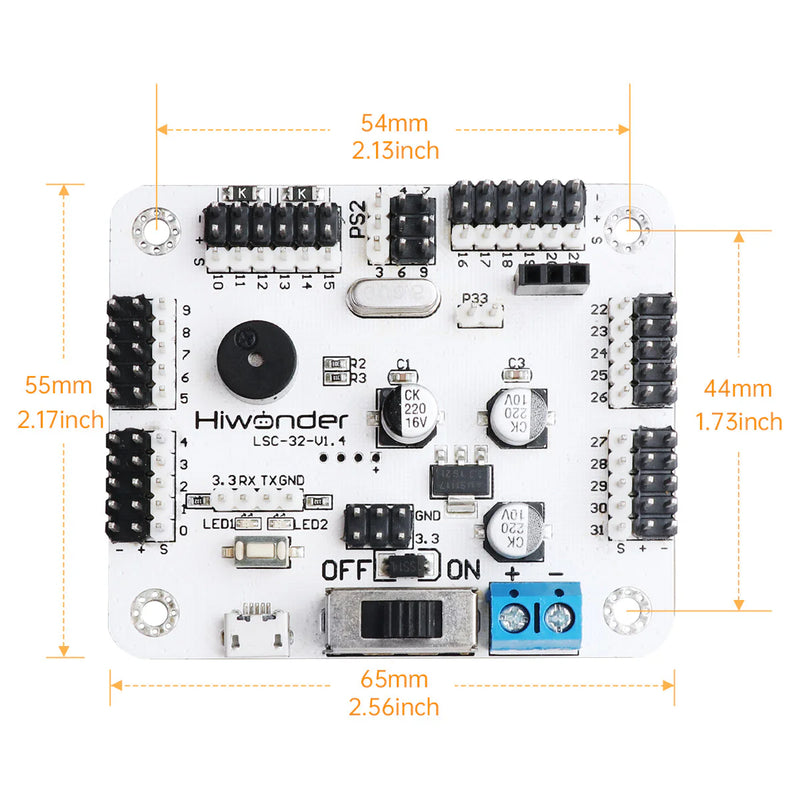 Load image into Gallery viewer, LSC-32: Hiwonder 32 Channel Digital Servo Controller with 16M Memory/ Arduino Compatible