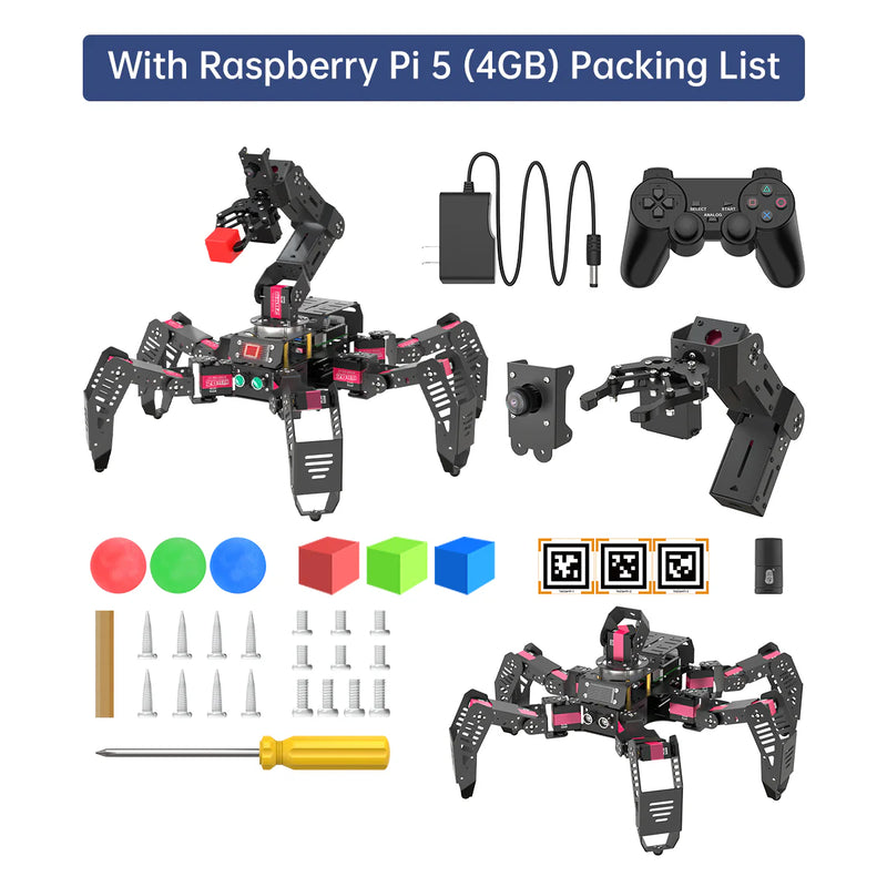 Load image into Gallery viewer, SpiderPi Pro: Hiwonder Hexapod Robot with AI Vision Robotic Arm