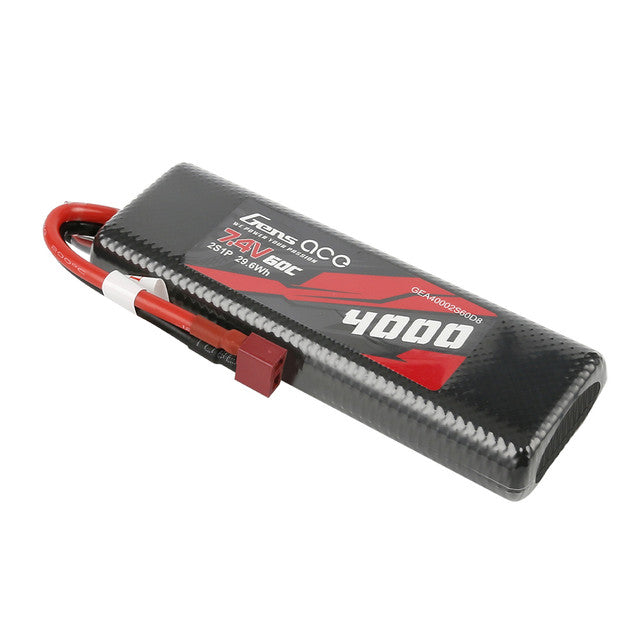 Load image into Gallery viewer, Gens Ace 4000mAh 7.4V 60C 2S1P HardCase Lipo Battery Pack 8# With Deans Plug
