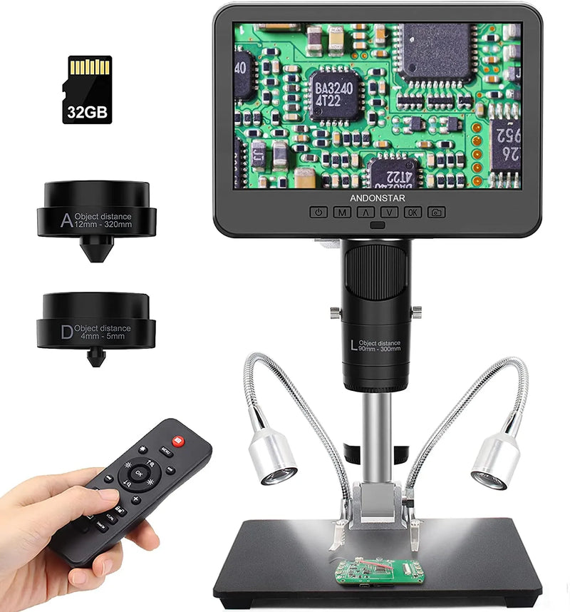 Load image into Gallery viewer, AD246S-M/AD249S-M 3 lenses 10/7 inch LCD HDMI Digital Microscope