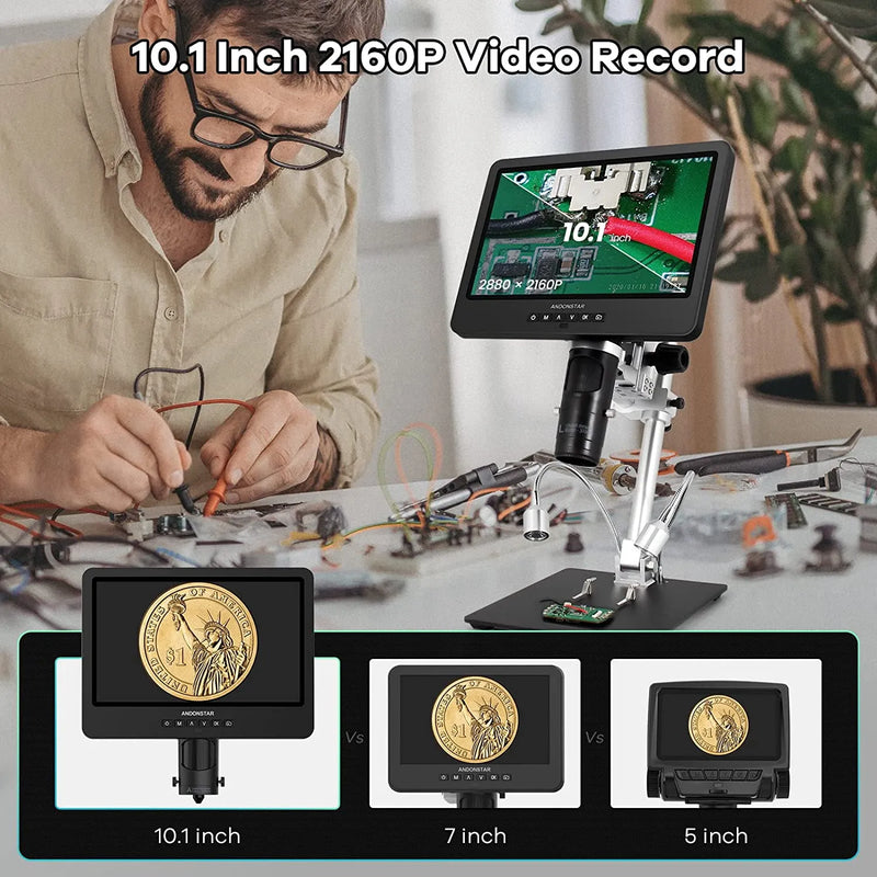 Load image into Gallery viewer, AD246S-M/AD249S-M 3 lenses 10/7 inch LCD HDMI Digital Microscope