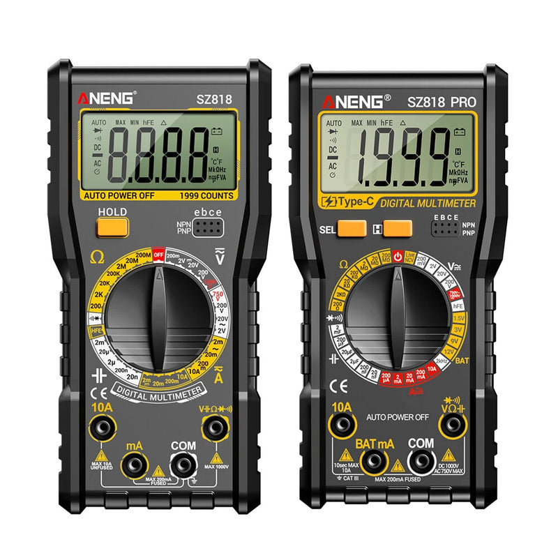 Load image into Gallery viewer, Aneng SZ818 PRO Multimeter with Type C Rechargeable Lithium Battery
