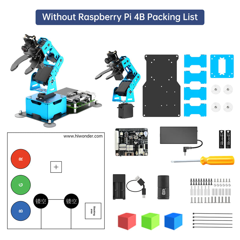 Load image into Gallery viewer, Hiwonder ArmPi mini 5DOF Vision Robotic Arm Powered by Raspberry Pi 5 Support Python, OpenCV Target Tracking for Beginners