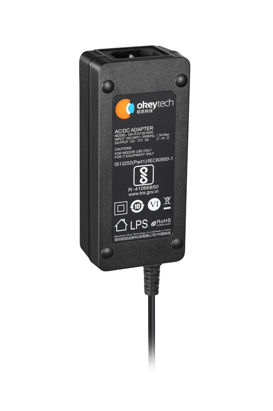 12V 5A - 60W Power Adapter - BIS Certified (2.5mm X 5.5mm)