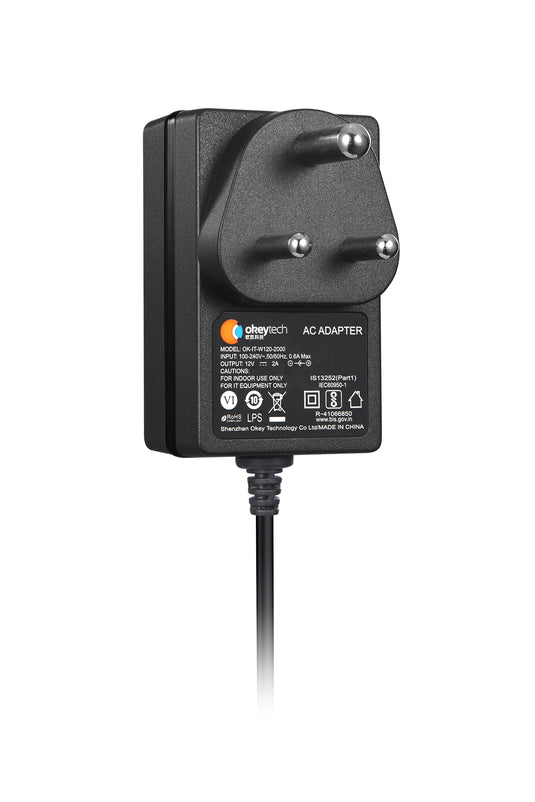 12V 2A (24W) Wall Power Adapter - BIS Certified