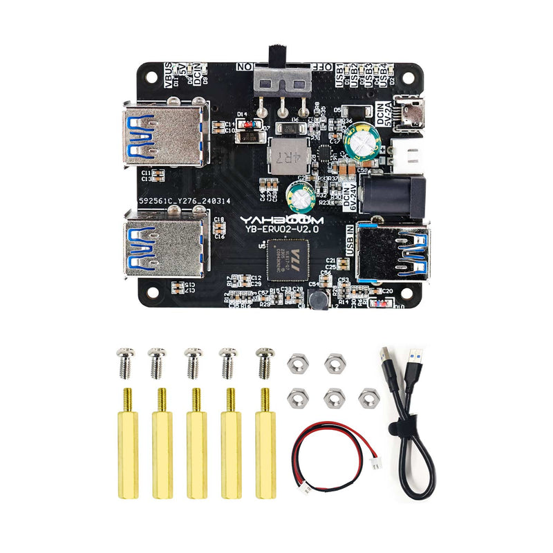 Load image into Gallery viewer, USB3.0 HUB Expansion Board (1 to 4) for Raspberry Pi 5/4B/Jetson/RDK series