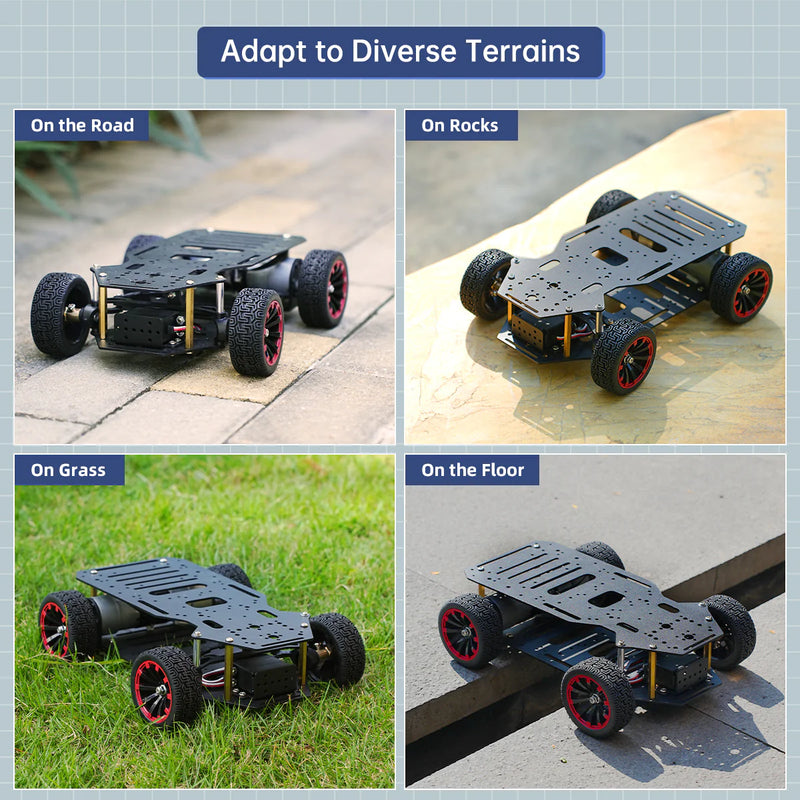 Load image into Gallery viewer, Ackerman Metal Chassis with Encoder Motors and Front Steering Servo