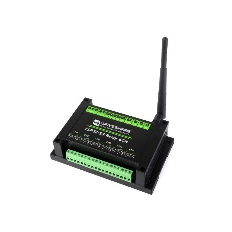 Load image into Gallery viewer, Industrial 6-Channel ESP32-S3 WiFi Relay Module, Supports WiFi / Bluetooth / RS485 control, Onboard RS485 / Pico HAT interfaces