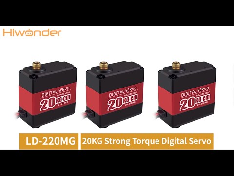 Load and play video in Gallery viewer, Hiwonder LD-220MG Full Metal Gear Digital Servo with Dual Ball Bearing,Metal Servo Horn, Metal Bracket for Robot