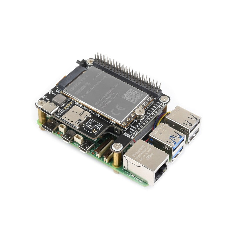 Load image into Gallery viewer, PCIe to 5G/4G/3G HAT designed for Raspberry Pi 5, Compatible with 3042/3052 packages SIMCom/Quectel 5G modules