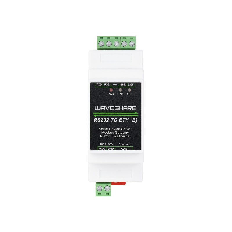 Load image into Gallery viewer, Industrial serial server, RS232 to RJ45 Ethernet, TCP/IP to serial, rail-mount support