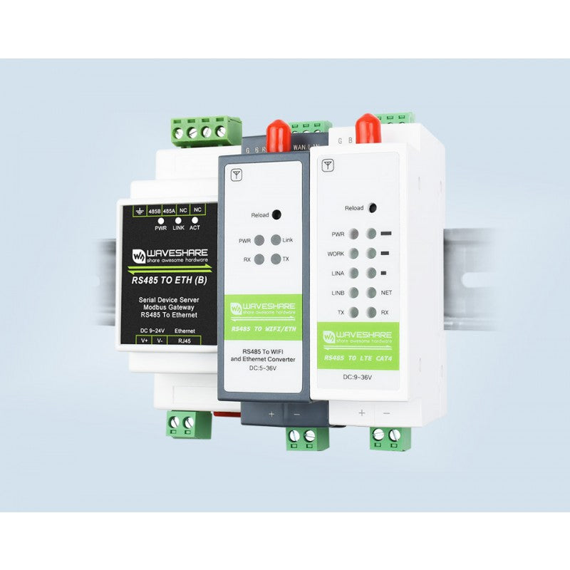Load image into Gallery viewer, Industrial 4G DTU, RS485 TO LTE CAT4, DIN Rail-Mount