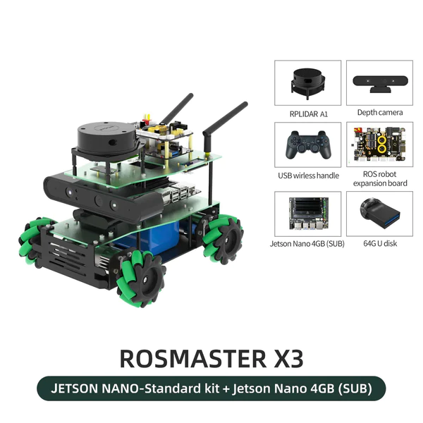 Load image into Gallery viewer, ROSMASTER X3 ROS Robot with Mecanum Wheel Online