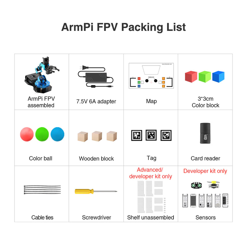 Load image into Gallery viewer, ArmPi FPV AI Vision Raspberry Pi ROS Robotic Arm