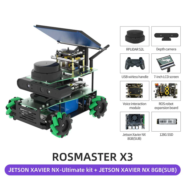 Load image into Gallery viewer, ROSMASTER X3 ROS Robot with Mecanum Wheel