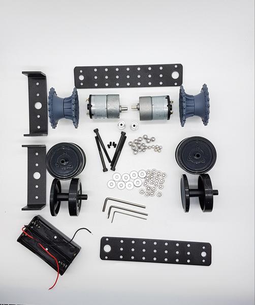 Load image into Gallery viewer, Aluminium Tank Robot Chassis with Dual 12V Motors - ThinkRobotics.in