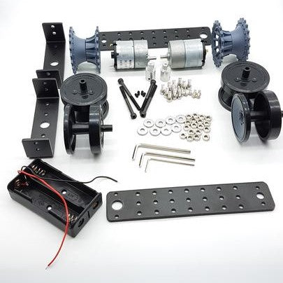 Load image into Gallery viewer, Aluminium Tank Robot Chassis with Dual 12V Motors - ThinkRobotics.in