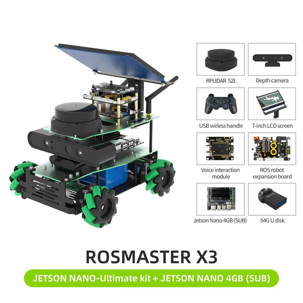 Load image into Gallery viewer, ROSMASTER X3 ROS Robot with Mecanum Wheel