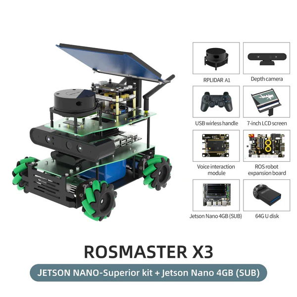 Load image into Gallery viewer, ROSMASTER X3 ROS Robot with Mecanum Wheel