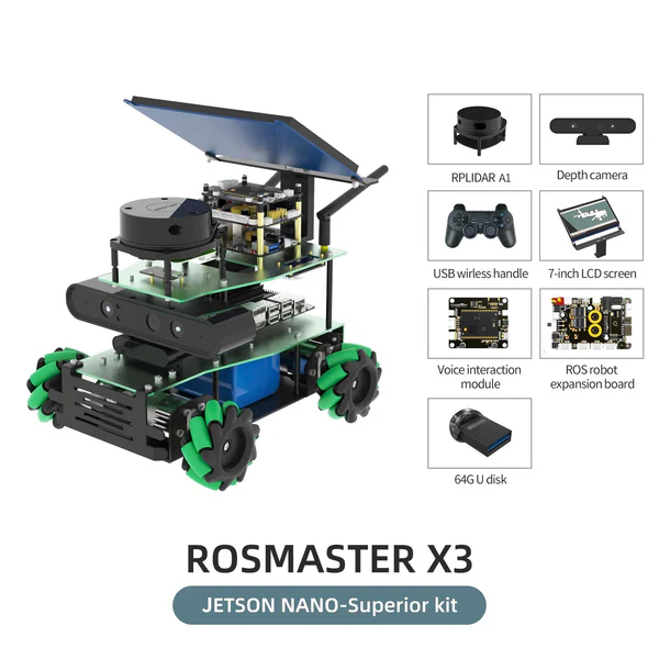 Load image into Gallery viewer, ROSMASTER X3 ROS Robot with Mecanum Wheel