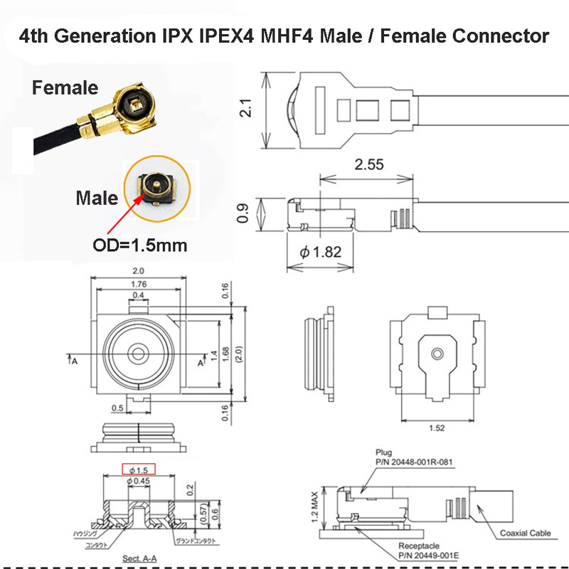 Load image into Gallery viewer, U.FL IPEX 4 to SMA / RPSMA Connector Pigtail