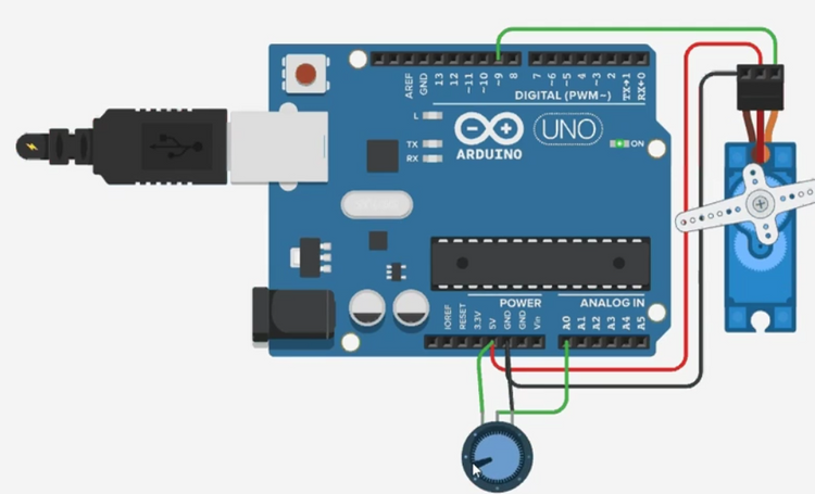 Servo control using Potentiometer