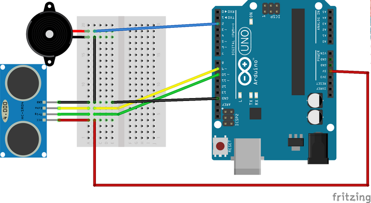Detecting Obstacles and Warning - Arduino and Ultrasonic