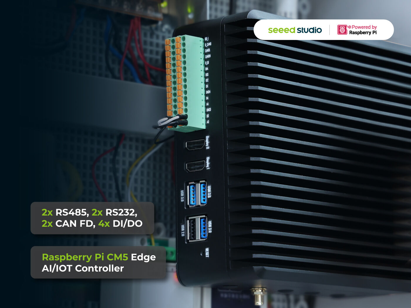 reComputer Industrial R2135 / R2145 Series – Raspberry Pi Edge AI/IoT Controller