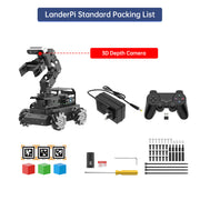 Hiwonder LanderPi: Raspberry Pi Robot Car with AI Vision Robotic Arm