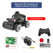 Hiwonder MentorPi M1 Raspberry Pi Robot Car – Mecanum wheel ROS2 Robot, with LLM ChatGPT, SLAM and AI Vision and Voice Interaction