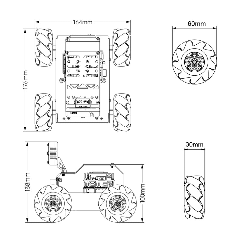 Load image into Gallery viewer, Hiwonder miniAuto AI Vision Robot Base on Arduino UNO R3 Controller with 360° Omnidirectional Mecanum Wheels
