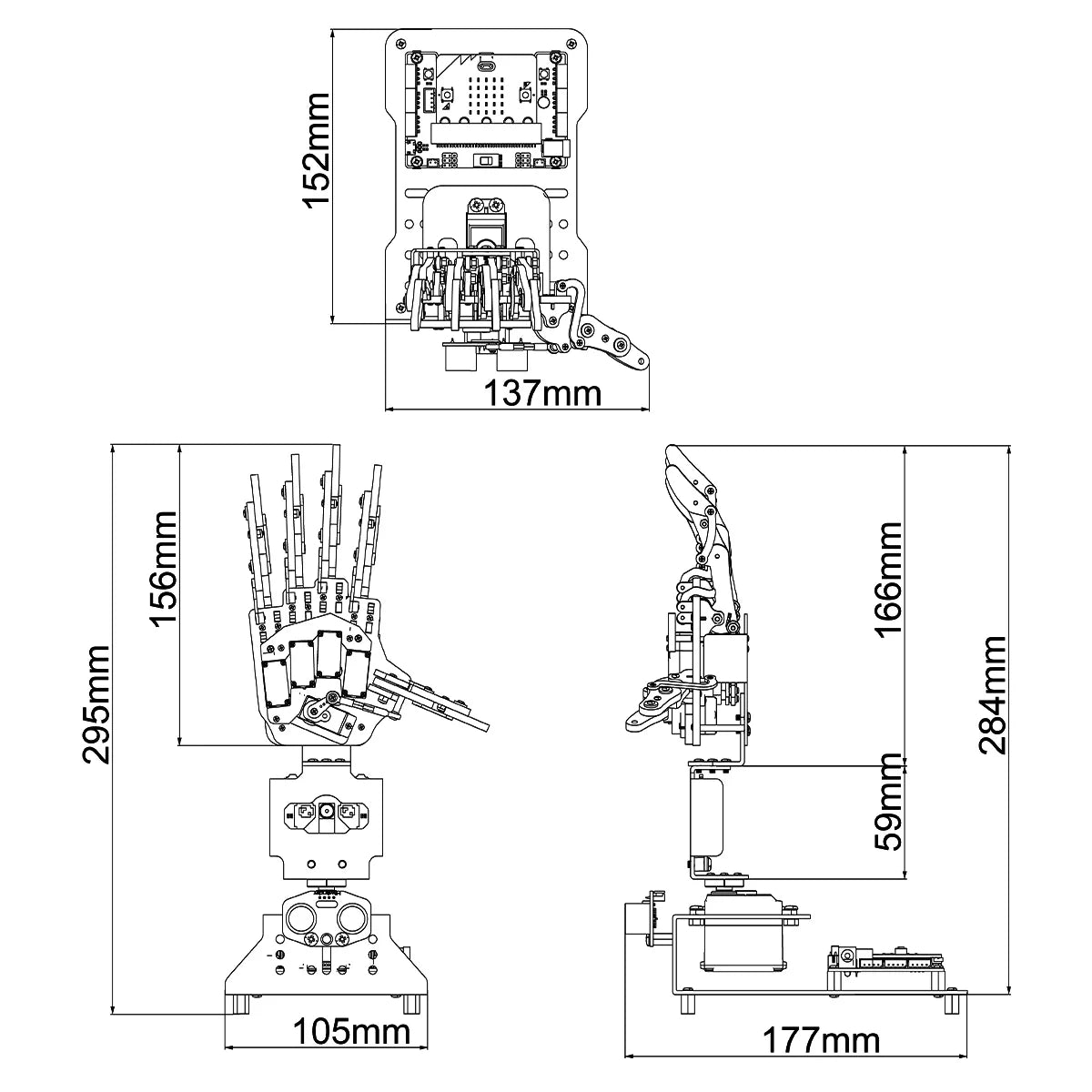 Open-Source Robotic Hand AiHand Powered by micro:bit V2