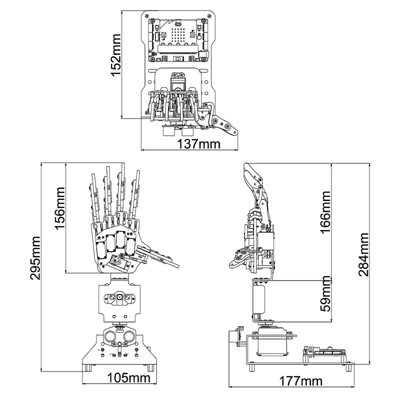 Load image into Gallery viewer, Open-Source Robotic Hand AiHand Powered by micro:bit V2
