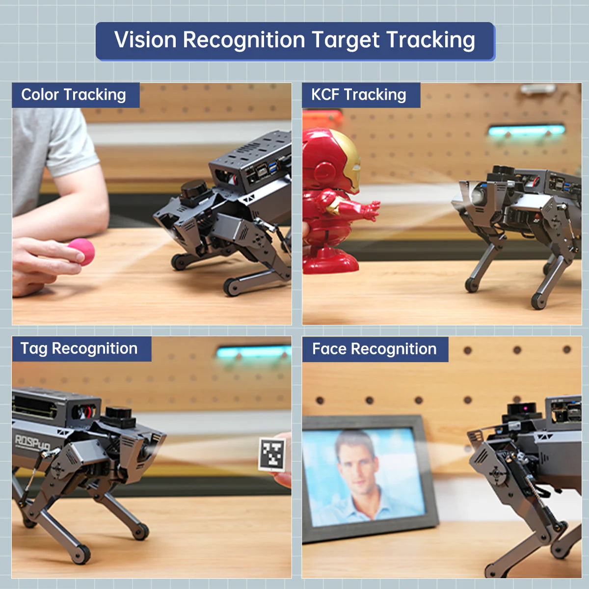 Hiwonder ROSPug Quadruped Bionic Robot Dog Powered by Jetson Nano ROS Open Source Python Programming