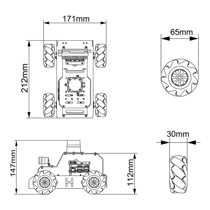 Load image into Gallery viewer, Hiwonder Raspberry Pi 5 Robot Car MentorPi M1 Mecanum-wheel Chassis ROS2-HUMBLE Support SLAM and Autonomous Driving
