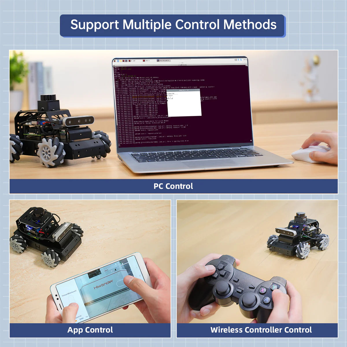 Hiwonder MentorPi M1 Raspberry Pi Robot Car – Mecanum wheel ROS2 Robot, with LLM ChatGPT, SLAM and AI Vision and Voice Interaction