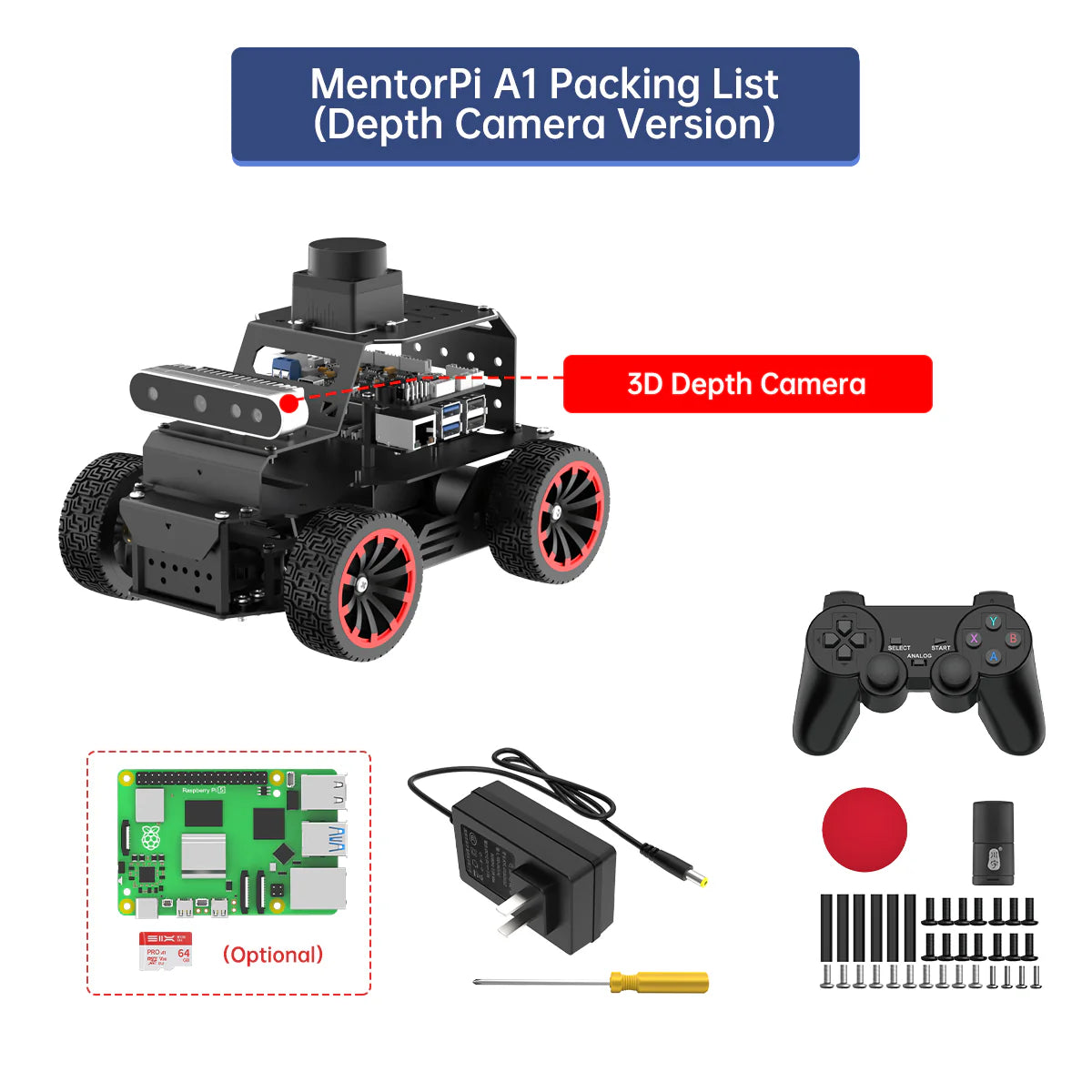 Hiwonder Raspberry Pi 5 Robot Car MentorPi A1 Ackermann Chassis ROS2