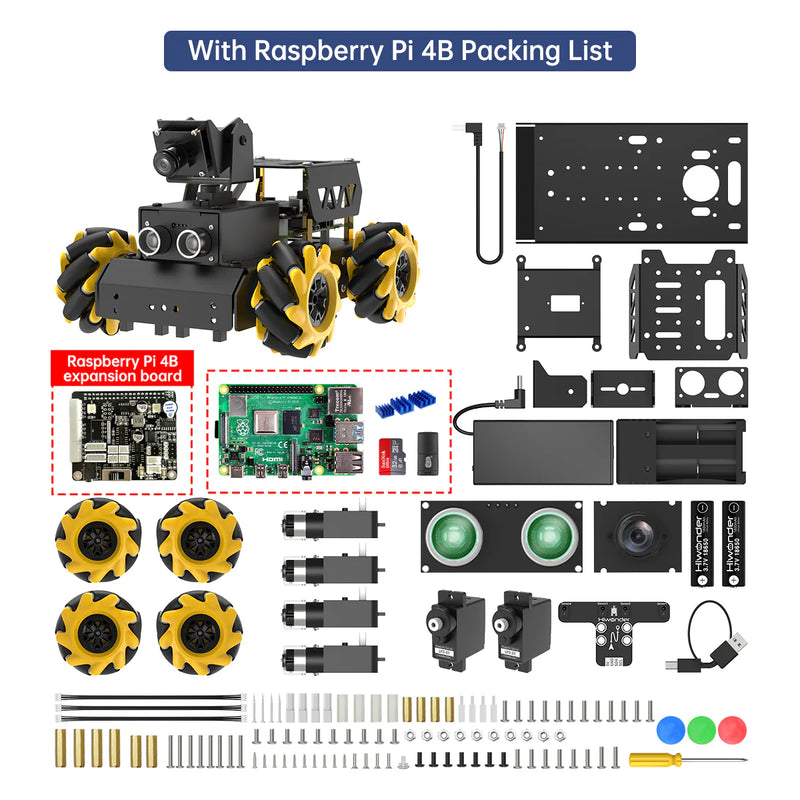 Load image into Gallery viewer, Hiwonder TurboPi Raspberry Pi ROS2 Robot Car with Mecanum Wheels
