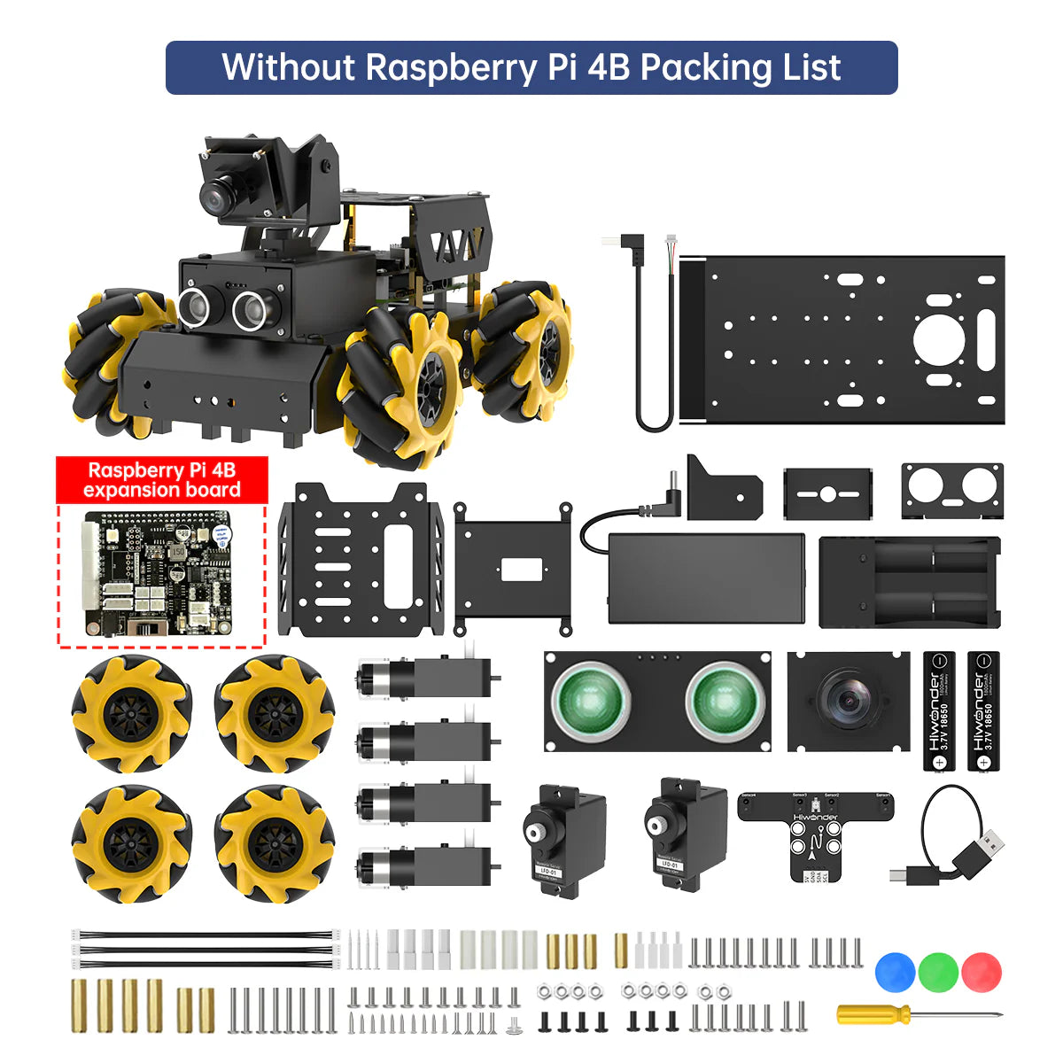 Hiwonder TurboPi Raspberry Pi ROS2 Robot Car with Mecanum Wheels