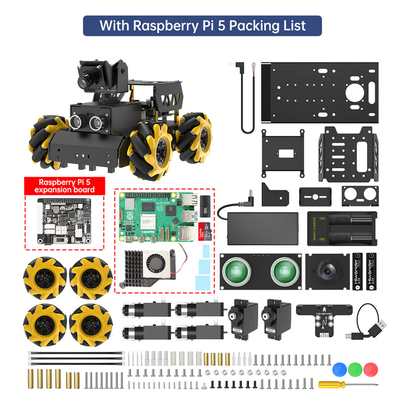 Load image into Gallery viewer, Hiwonder TurboPi Raspberry Pi ROS2 Robot Car with Mecanum Wheels
