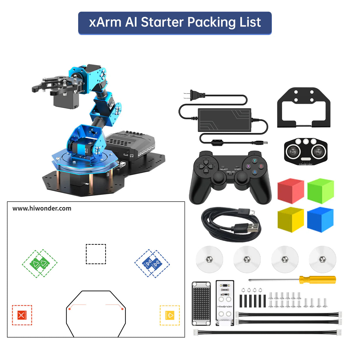 Hiwonder xArm AI Programmable Desktop Robot Arm with AI Vision &; Voice Interaction